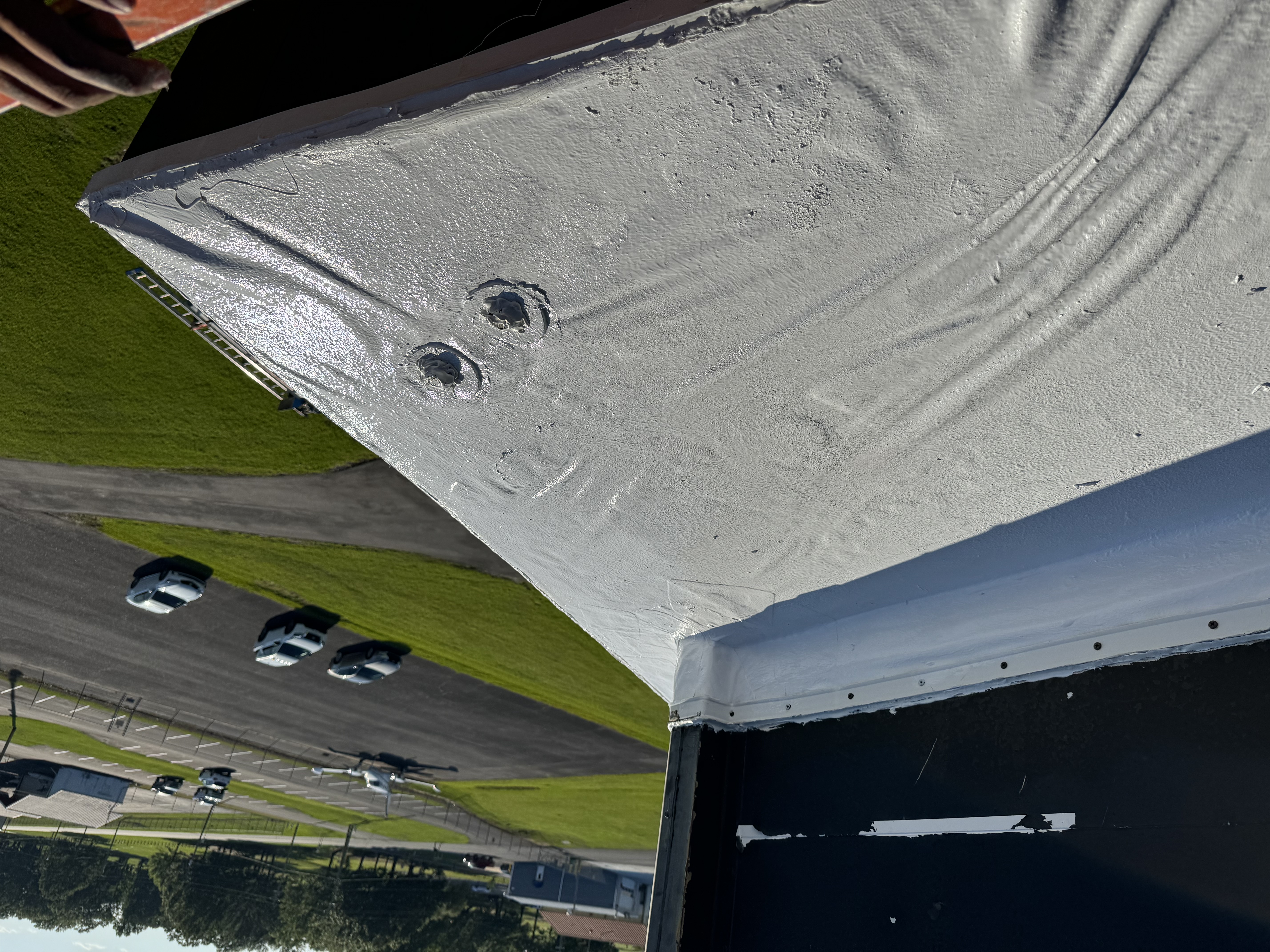 Commercial roofing detail work at airport facility