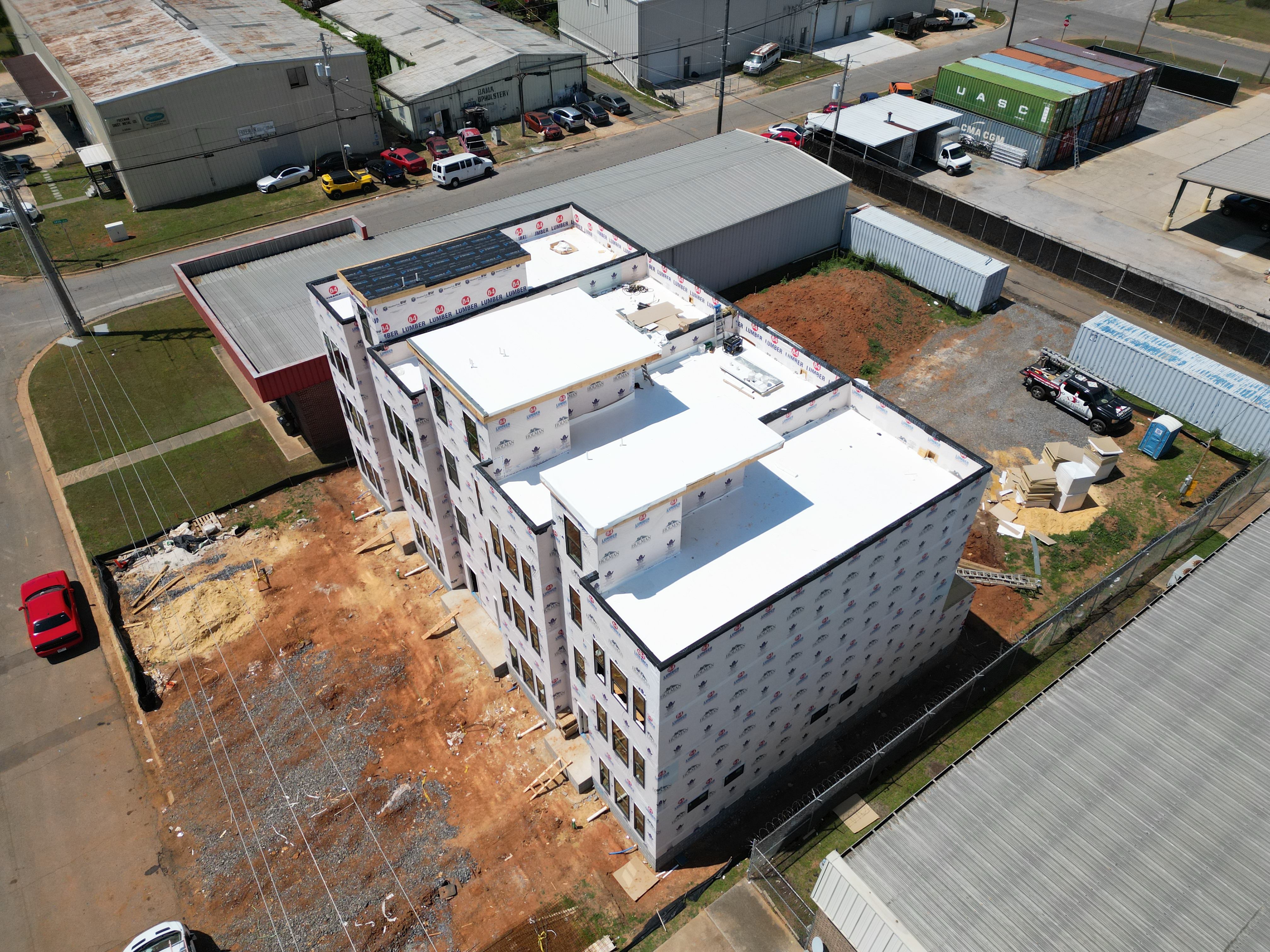 Completed PVC commercial roofing system