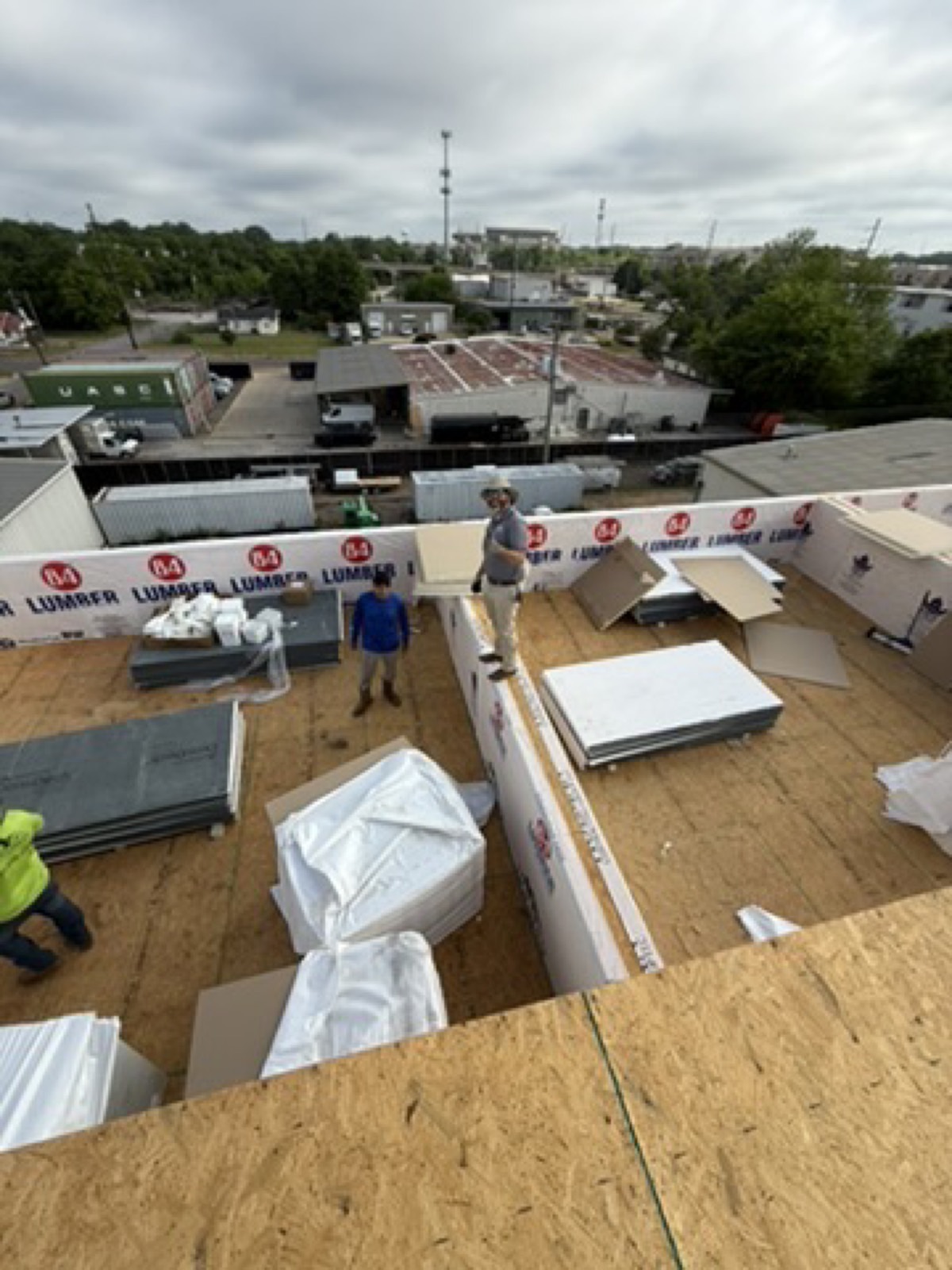 Roof decking installation on a Birmingham, Alabama home