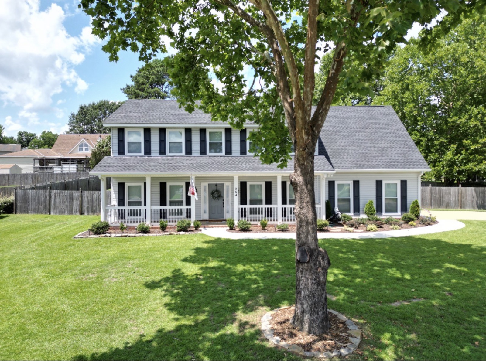 Completed shingle roof replacement at Hinton Place neighborhood