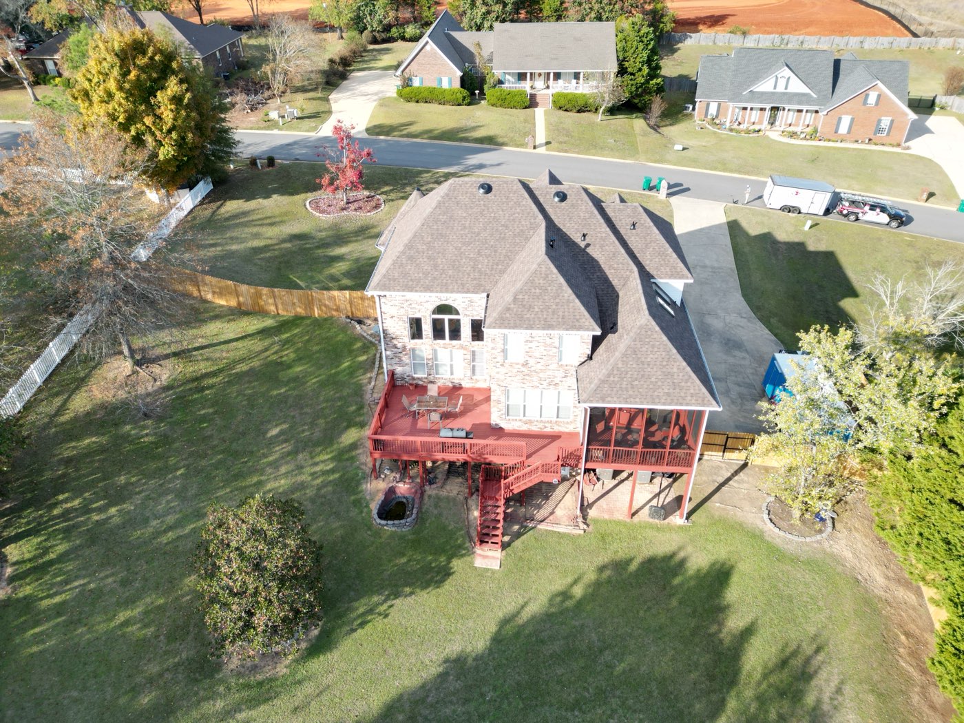 Residential shingle roofing project at Hinton Place